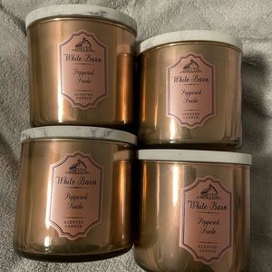 Four (4) Bath & Body Works Peppered Suede Candles